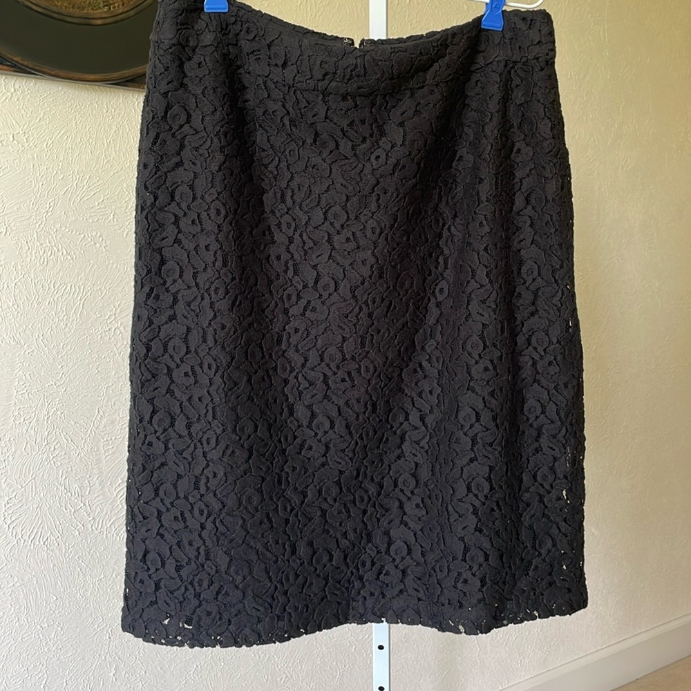 Coldwater Creek beautiful soft black lace pencil skirt